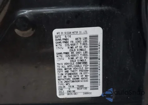 2016 Nissan Rogue Sv from USA, damaged, VIN JN8AT2MV8GW141830